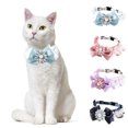 thumbnail image 2 of Pet Collar Adjustable Cute Fake Pearl Floral Decor Dog Collar Cat Collar, 2 of 6