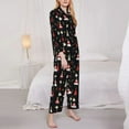 thumbnail image 3 of Daiia Christmas Tree and Gold Socks for Women's Long-Sleeved Pajama Set – Soft & Comfortable Sleepwear Button-Up Pajamas Cozy Lounge Wear-, 3 of 7