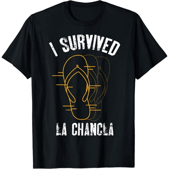 I Survived La Chancla Slippers Funny Mexican Culture Gift T-Shirt