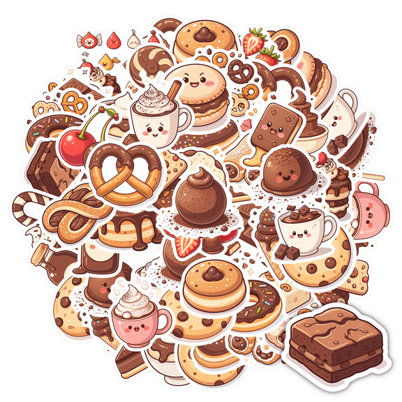 Cute Dessert Stickers Cartoon Food Stickers Adorable Stationery Stickers for Phone Laptop Guitar