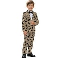 thumbnail image 2 of Xoenoiee Cat Paw Leopard Print Boy Formal Suits 2 Pieces Slim Fit Dresswear Suit Set Blazer Jacket Pants with Pockets for Boys, Size 7-8 Years, 2 of 7