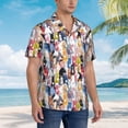 thumbnail image 2 of KLL Men's Hawaiian Shirt Short Sleeve Button Down Beach Shirts-Colourful Horses, 2 of 5