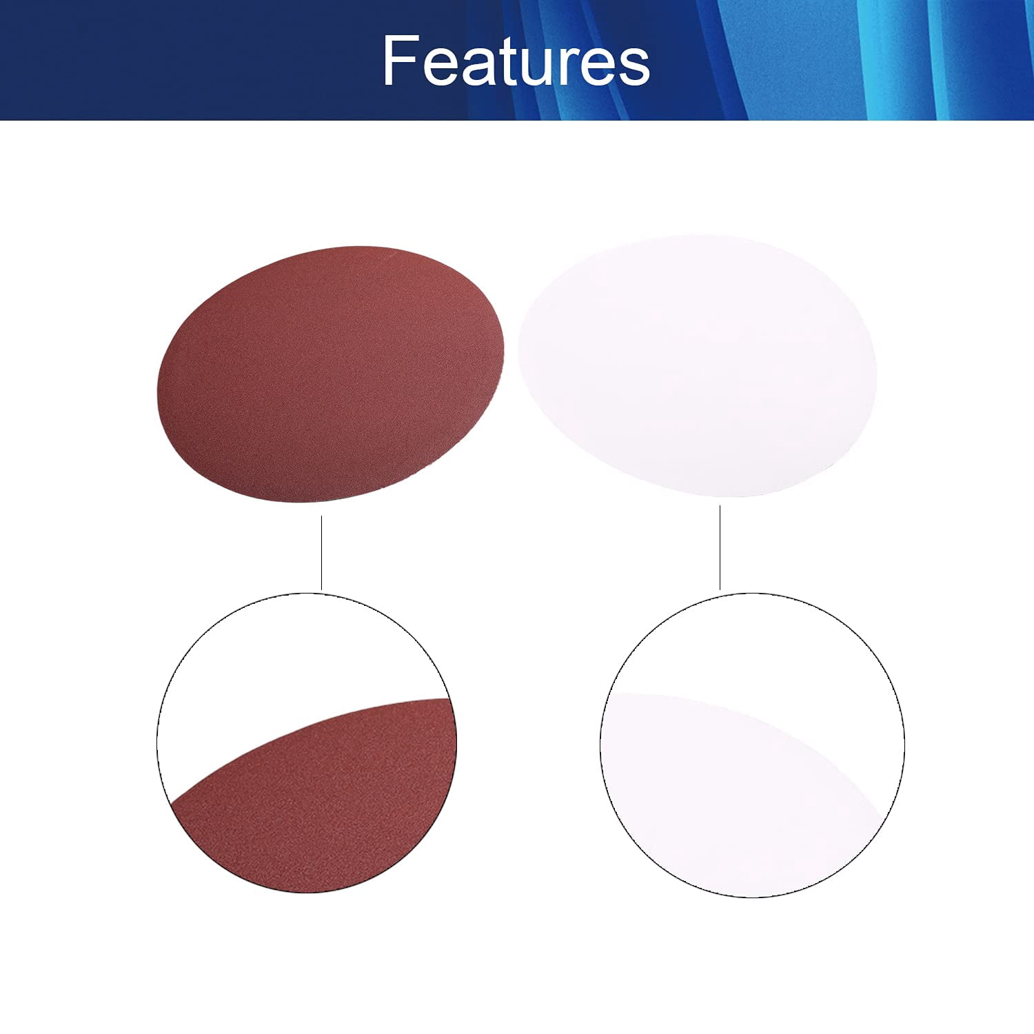 XiHAMA 12-inch PSA Sanding Discs 60 Grits NO-Hole Self Stick Adhesive Back Aluminum Oxide Sanding Discs for Orbital Sander