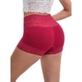 thumbnail image 3 of INSPIRE CHIC Mother's Day Women's Panties High Rise Lace Trim Shaper Shorts Tummy Control Hip Lifter S Burgundy, 3 of 6
