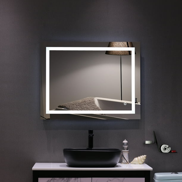 Light Strip Touch Led Bathroom Mirror, Led Bathroom Mirror Anti Fog