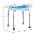 thumbnail image 3 of Adjustable Bath Stool - Blue Aluminum Shower Chair with Curved Seat & Non-Slip Feet - Ideal for Bathroom, Spa, Elderly & Injury Recovery - 20.5" x 15.5" x 15.25"-20.5", 3 of 9
