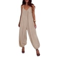 thumbnail image 6 of jowamay Women's Sleeveless Jumpsuit V Neck Sleeveless Spaghetti Strap Rompers Loose Jumpsuit with Pockets for Travel, 6 of 6