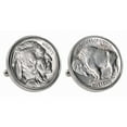 thumbnail image 1 of Buffalo Nickel Silvertone Bezel Coin Cuff Links, 1 of 4