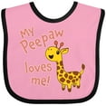 thumbnail image 3 of Inktastic My Peepaw Loves me- cute giraffe Boys or Girls Baby Bib, 3 of 4