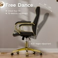 thumbnail image 5 of Ninecer Black and Gold Office Chair with Soft Leather Embroidery, Mid Back Vintage Swivel Executive Desk Chair with Wheels and Padded Arms, Adjustable Height, 5 of 7