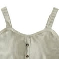 thumbnail image 3 of Women's Cropped Cotton Tank Tops with Chest Pad Casual Crewneck Button Camisole Fashion Comfy Sleeveless Shirts New Blouses for Women Trendy Summer Green L, 3 of 6