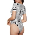 thumbnail image 2 of Kdxio Pandas for Women's Short-Sleeved Onesie Stylish Round Neck Pajamas Bodysuit Jumpsuit Nightwear-Medium, 2 of 7