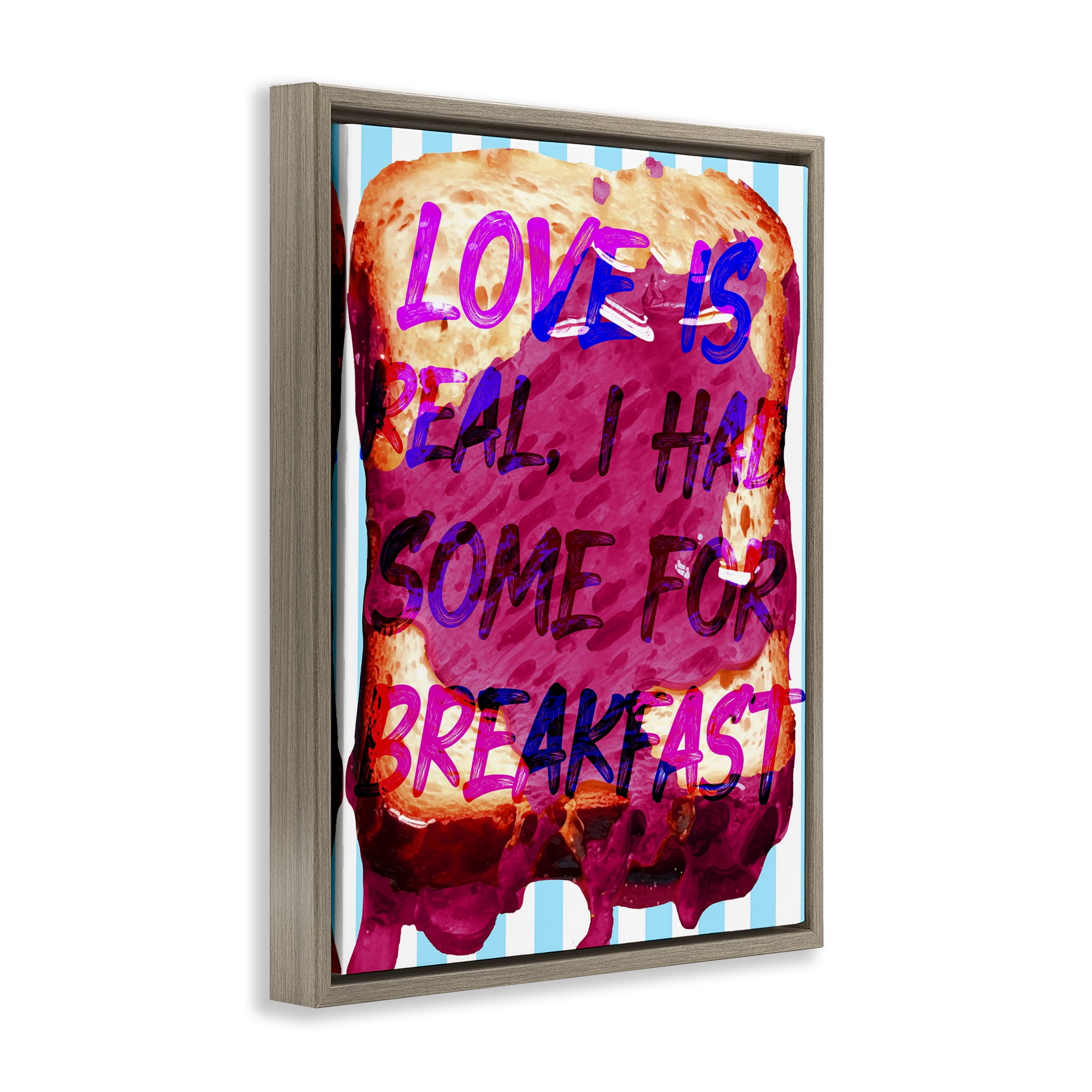 Stupell Industries Love Is Real Breakfast Food & Beverage Painting Brown Floater Framed Art Print Wall Art, 25 x 31