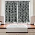 thumbnail image 2 of Ambesonne Geometric Kitchen Curtains, Traditional Woodblock, 55"x39", Charcoal Grey and White, 2 of 3