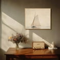 thumbnail image 2 of HFDF Sailboat Wall Art, Ocean Landscape Vtage Canvas Patg, Nautical Boat Retro Art Prts, Nature Scenery Wall Pictures for Livg Room Bedroom, Modern Farmhouse Wall Decor 20x16inch Framed, 2 of 6