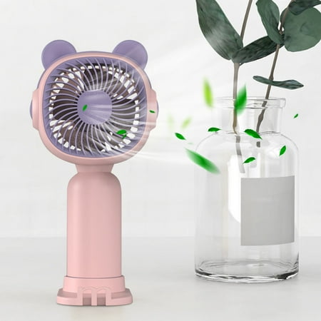 

2023 Summer Savings! WJSXC Home and Kitchen Clearance Portable Handheld USB Charging Mini Cartoon Outdoor Student Desktop Fan Pink