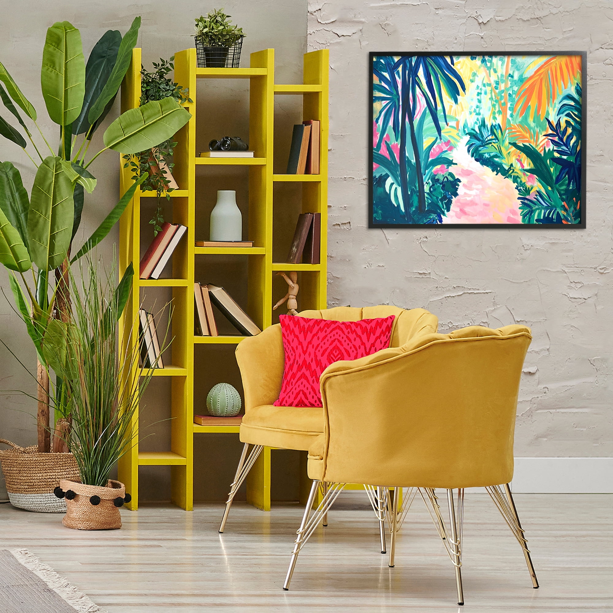 Stupell Industries Garden Of Bright Color Botanical & Floral Painting Black Framed Art Print Wall Art, 30 x 24