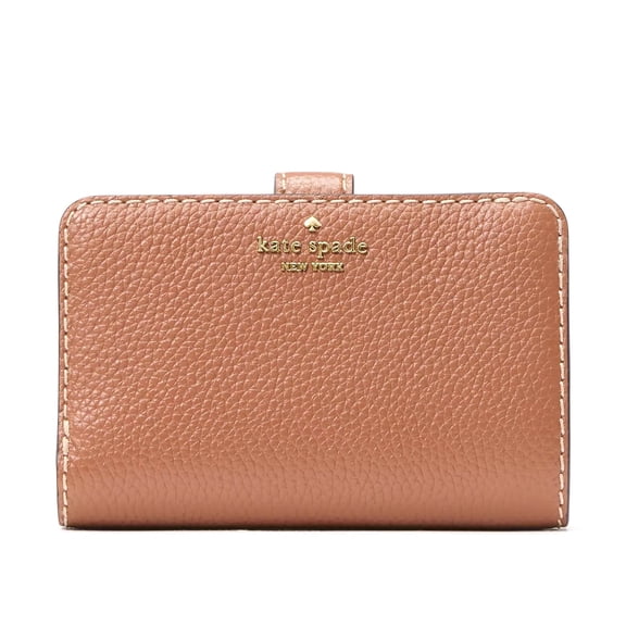 Kate Spade New York Women's Lena Pebbled Leather Medium Bifold Wallet (Warm Gingerbread)