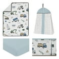thumbnail image 5 of Sweet Jojo Designs Construction Truck Green Blue and Grey 4 Piece Crib Bedding Set, 5 of 6