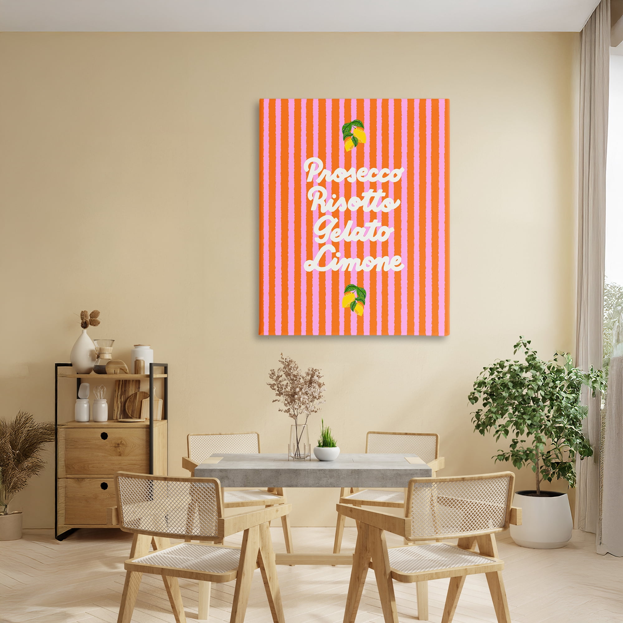 Stupell Industries Italian Enjoyment over Stripes Canvas Wall Art, design by Indira Prieto | IndySign