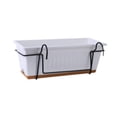 thumbnail image 3 of harayaa Balcony Planter with Storage Compartment, Rectangular, Decorative Flower Pot for White, 3 of 8