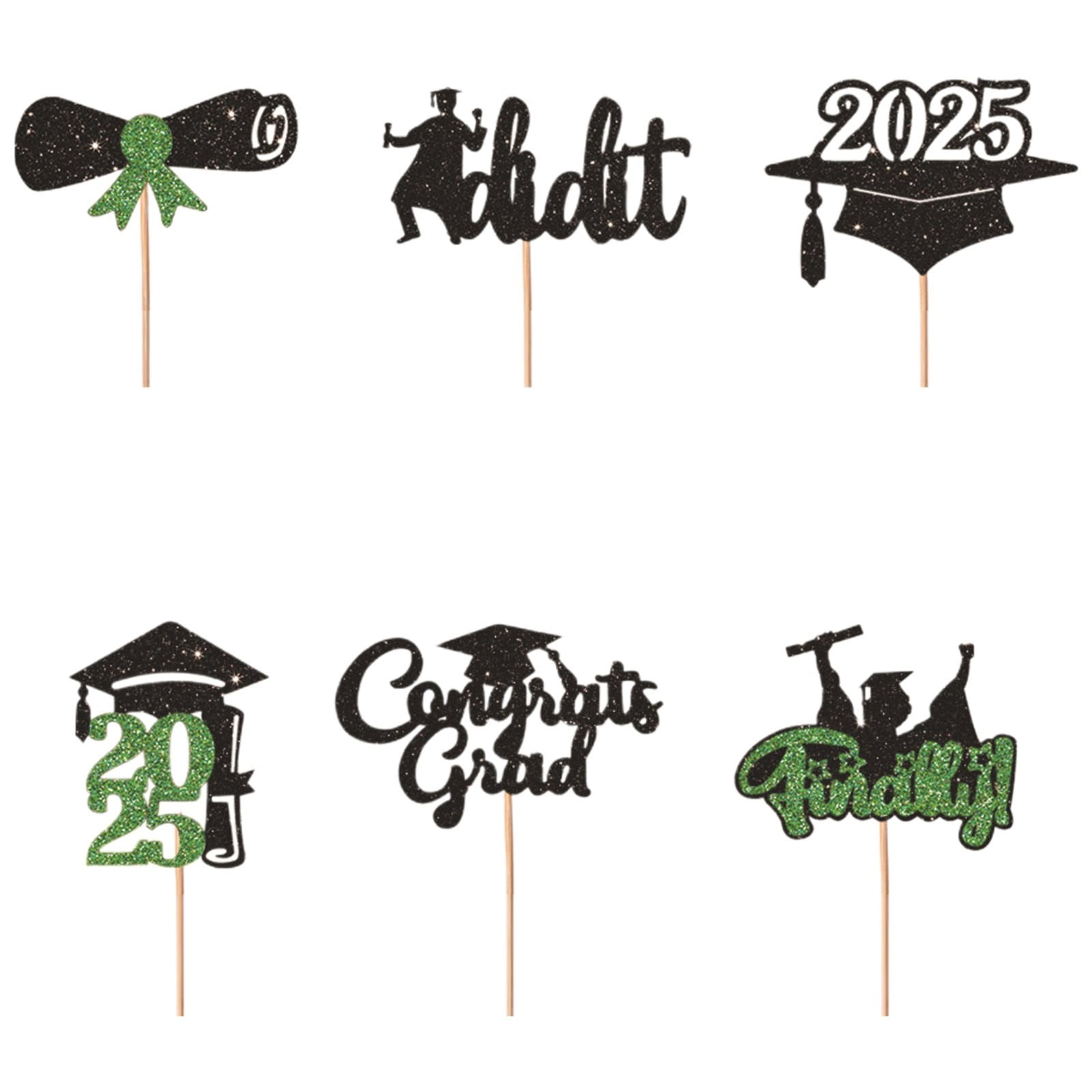 24 Pièces Scintillantes 2025 Diplome Decoration, Diplome Personnalisé Decoration Gateau, Decoration Gateau Graduation 2025 (Dore