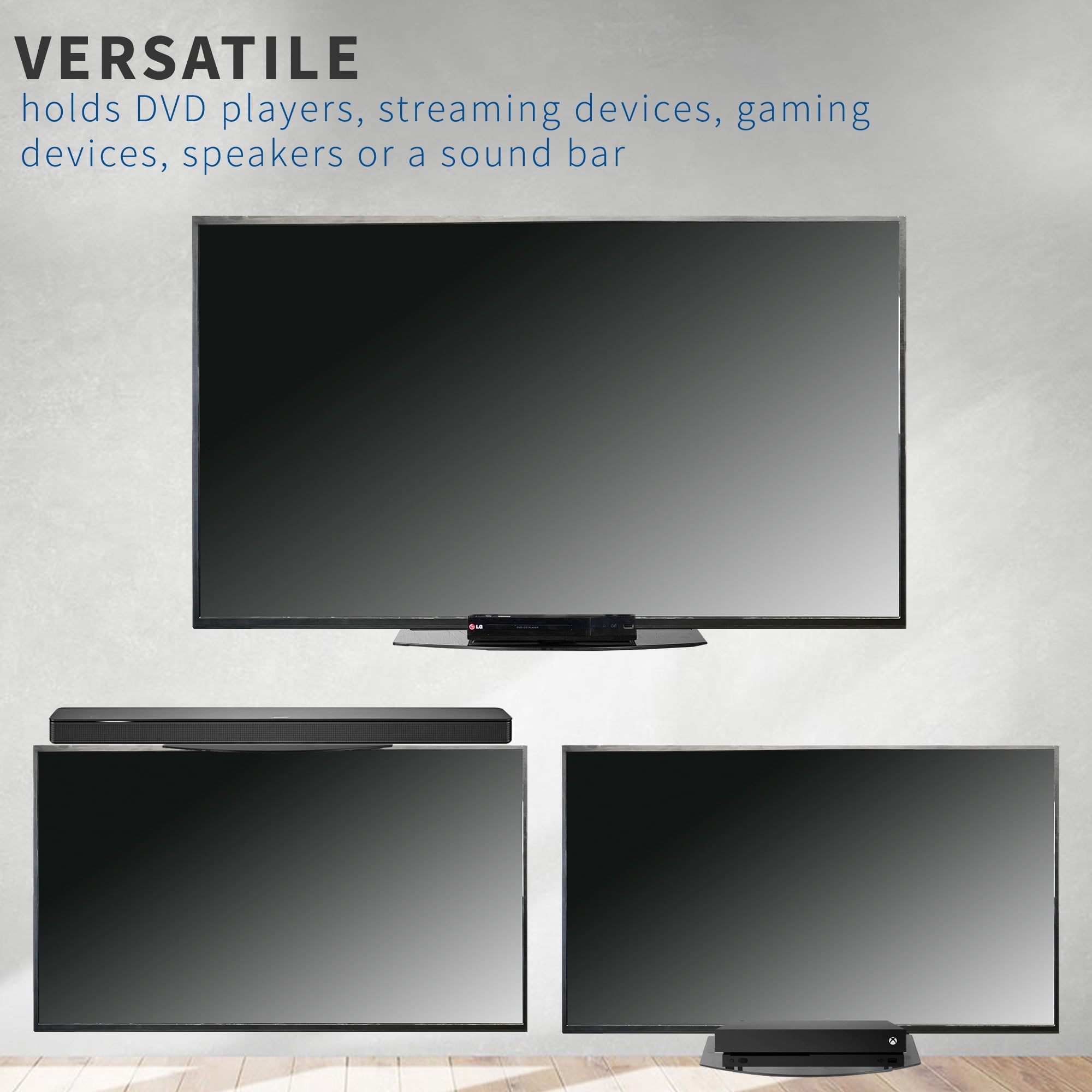 VIVO Under or Above VESA TV Wall Mount Shelving Bracket AV Component Glass Shelf