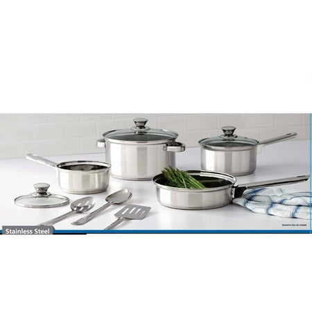 Mainstays Stainless Steel Cookware and Kitchen Combo Set