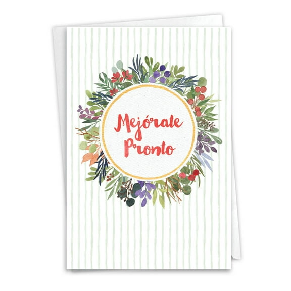 1 Funny Get Well Card with Envelope - Mejo´rate Pronto C6647GWG-SL
