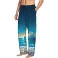 thumbnail image 6 of Sigee Night Sky Beach Scene print Men's Pajama Pants Lounge Sleep Bottoms with Elastic Waistband and Pockets-Medium, 6 of 6