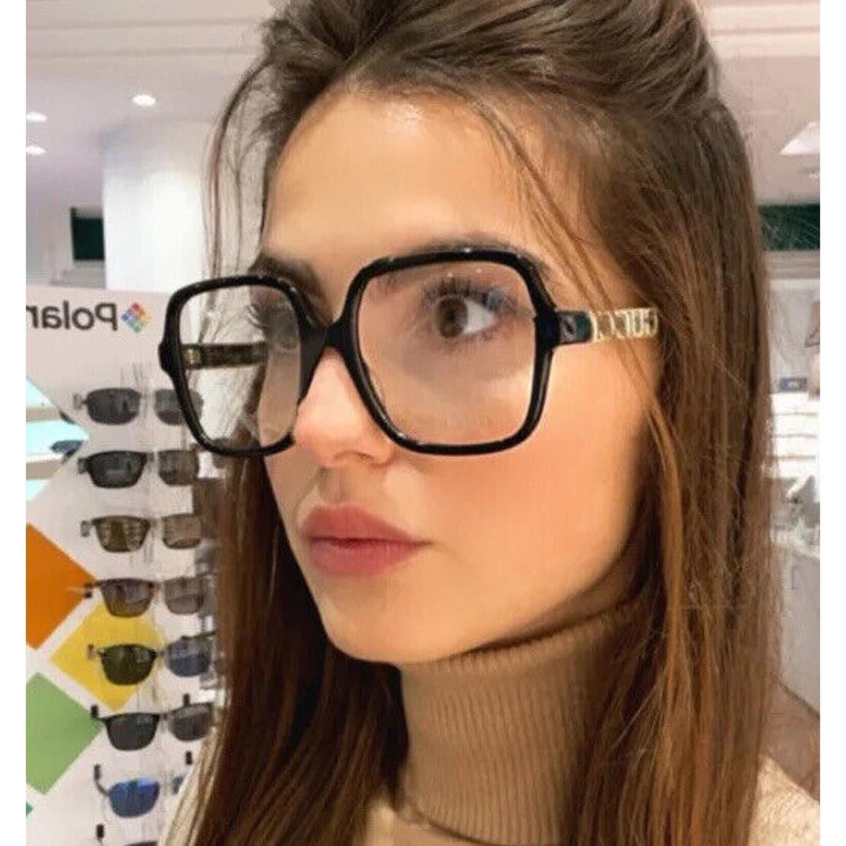 Gucci GG0209O 002 Eyeglasses Havana Brown Gold Frame 48 mm