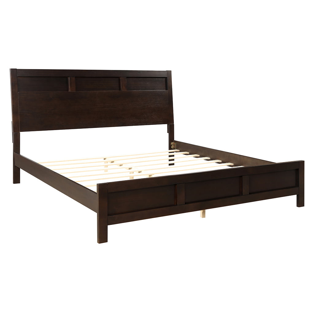 Classic Platform Bed No Box Spring Needed Solid Pine Wood Bed Frame