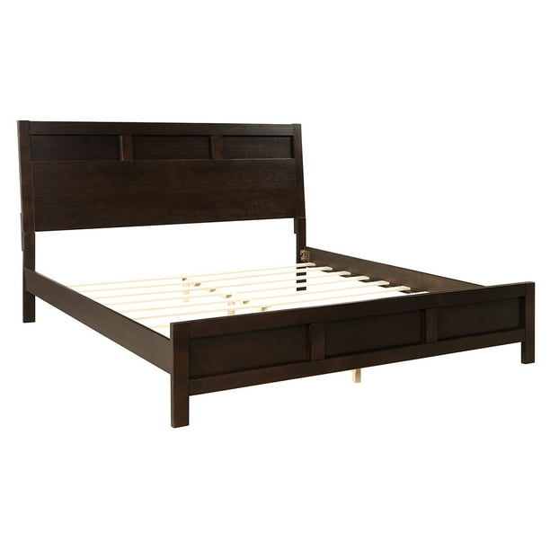 Classic Platform Bed No Box Spring Needed Solid Pine Wood Bed Frame with Wooden Slats King Size