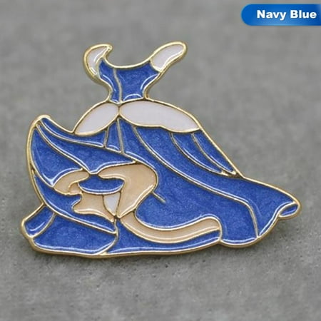 Crown Carriage - AkoaDa New Mode Pins Crystal Shoe Castle Pumpkin Carriage Blue Dress Crown Brooch Denim Pin Buckle Shirt Badge For Girls Gifts