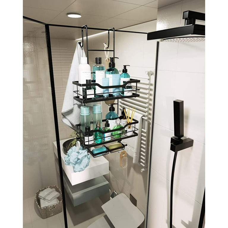 Consumest Shower Caddy Over Shower Head with Soap Holder, No Drilling  Hanging Shower Organizer with 4 Movable Hooks, Rustproof & Waterproof  Hanging