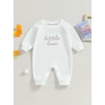 thumbnail image 2 of Bagilaanoe Newborn Baby Girl Boys Fall Jumpsuit Letters Print Long Sleeve Bodysuit 3M 6M 12M 18M 24M Infant Casual One Piece Romper, 2 of 8