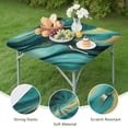 thumbnail image 4 of Teal and Gold Marble Golden Splashes Pattern Square Fitted Tablecloth with Elastic Edge,Square Table Cover,Washable Elastic Table Cover for Home Kitchen Party Decor 34"x34", 4 of 6
