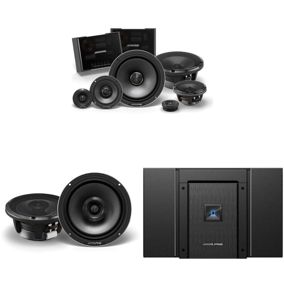 Alpine HDA-V90 Status Hi-Res 5-Ch Amp & HDZ-653S 6.5" Slim 3-Way w/ HDZ-65 6.5" Audio Upgrade Bundle