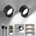 thumbnail image 1 of Luces LED de pared Lightbiz, 2 piezas, 3000 mAh, regulables con control remoto, 1 of 6