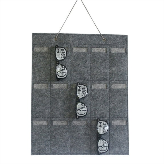 Vikakiooze 2022 Home Storage and Organization Sunglasses Organizer Storage Hanging Bag Wall Pocket By Sunglasses 15 Slots Felt