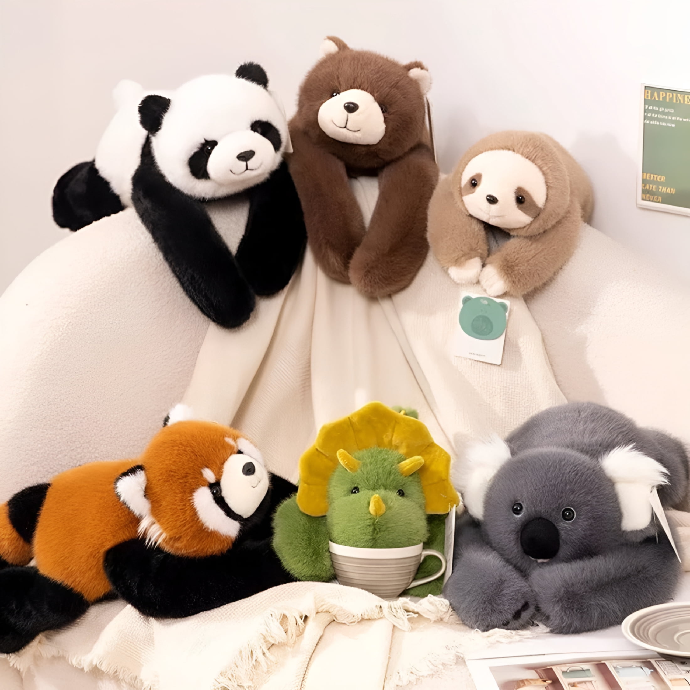 BESTSKY 2026 New Weighted Panda Stuffed Animal,Panda Stuff Soft Washable Comfort Animals Soft Hugging Pillow for Bedroom,Playroom,Bed,Sofa with 3 Size,Fit Kids & Adults