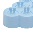 thumbnail image 2 of Moldes para polos de hielo 6 cavidades Sin BPA Niños DIY Molde de helado de silicona para la cocina casera Azul claro, azul espacial Dibujos animados triangulares, 2 of 5