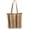 Coffee, variant on Women Stripe Straw Beach Bag Color Blocking Woven Tote Bags Large Capacity Summer Raffia Purse for Travel Shopping Work Daily Use (White)