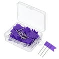 thumbnail image 1 of Unique Bargains Flag Map Push Pins, 1 Inch Travel Map Pins with Plastic Head, Purple, 50Pack, 1 of 6