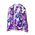 thumbnail image 2 of Balery Flying Butterflies Men's Women's UPF 50+ Sun Protection Lightweight Hoodie Performance Long Sleeve Shirt for Fishing Running-Large, 2 of 9
