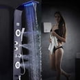 thumbnail image 1 of Panel de ducha LED Torre Lluvia y cascada Masaje Sistema corporal Jets Faucet negro Rozin 99D-HLT8006, 1 of 5