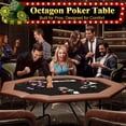 thumbnail image 6 of EastVita 8 Player Poker Table Octagon Foldable Card Table with Locking Collapsible Legs 8 Cup Holders for Texas Holdem Blackjack Home Games, 6 of 8
