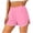 Pink(Womens Shorts), variant on ZHYou Sport Shorts for Women High Waisted Crossover Design Pull On Running Workout Shorts with Pockets,Black,Size L