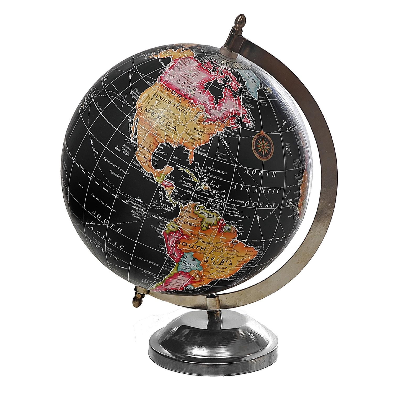 8 "Globe Noir Décoratif Avec Support