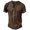 Brown, variant on Short Sleeve Vintage Washed Men Casual Henley Shirt Male Button Down Blouse